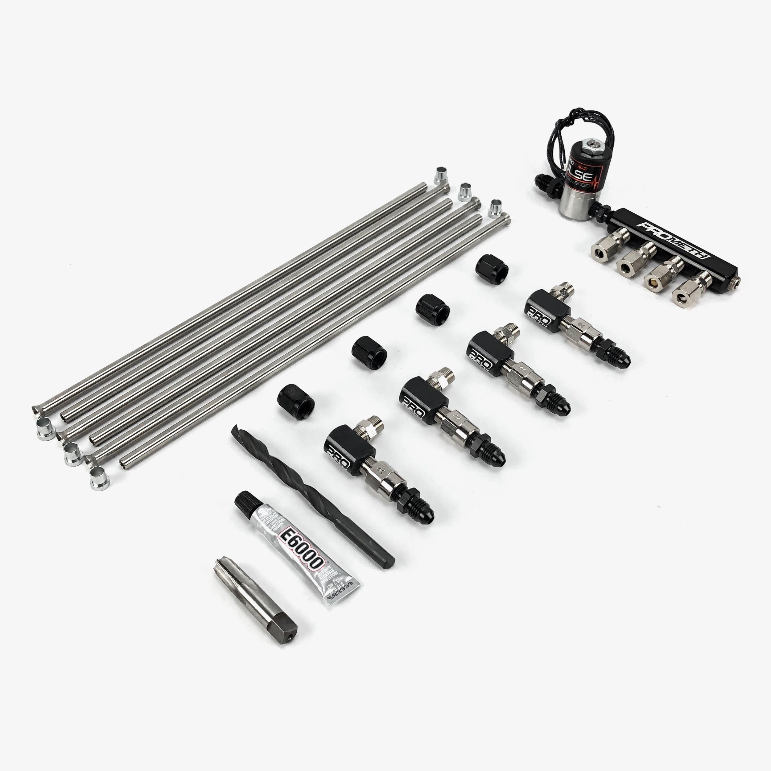 4 Cylinder Direct Port With Inline Distribution Block & Low Elbow Nozzle Holders (Seamless Tubing)