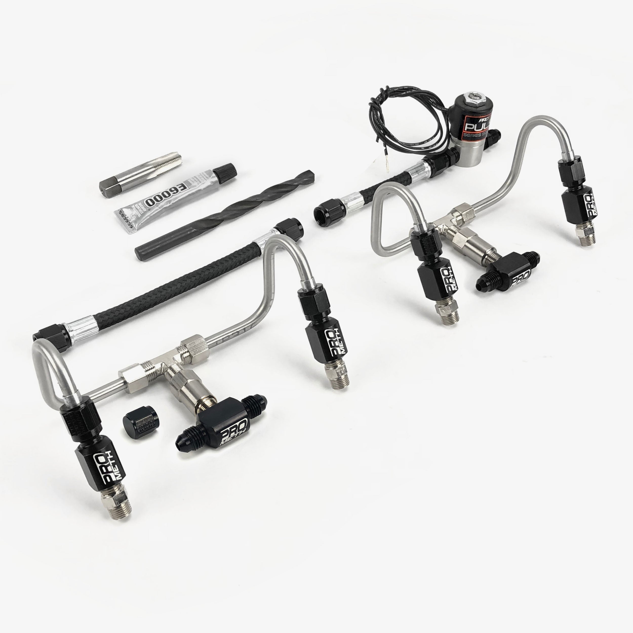 ProMeth Signature Series 4 Cylinder Direct Port With Straight Nozzle Holders Solenoid & Check Valves (Pre-Bent)