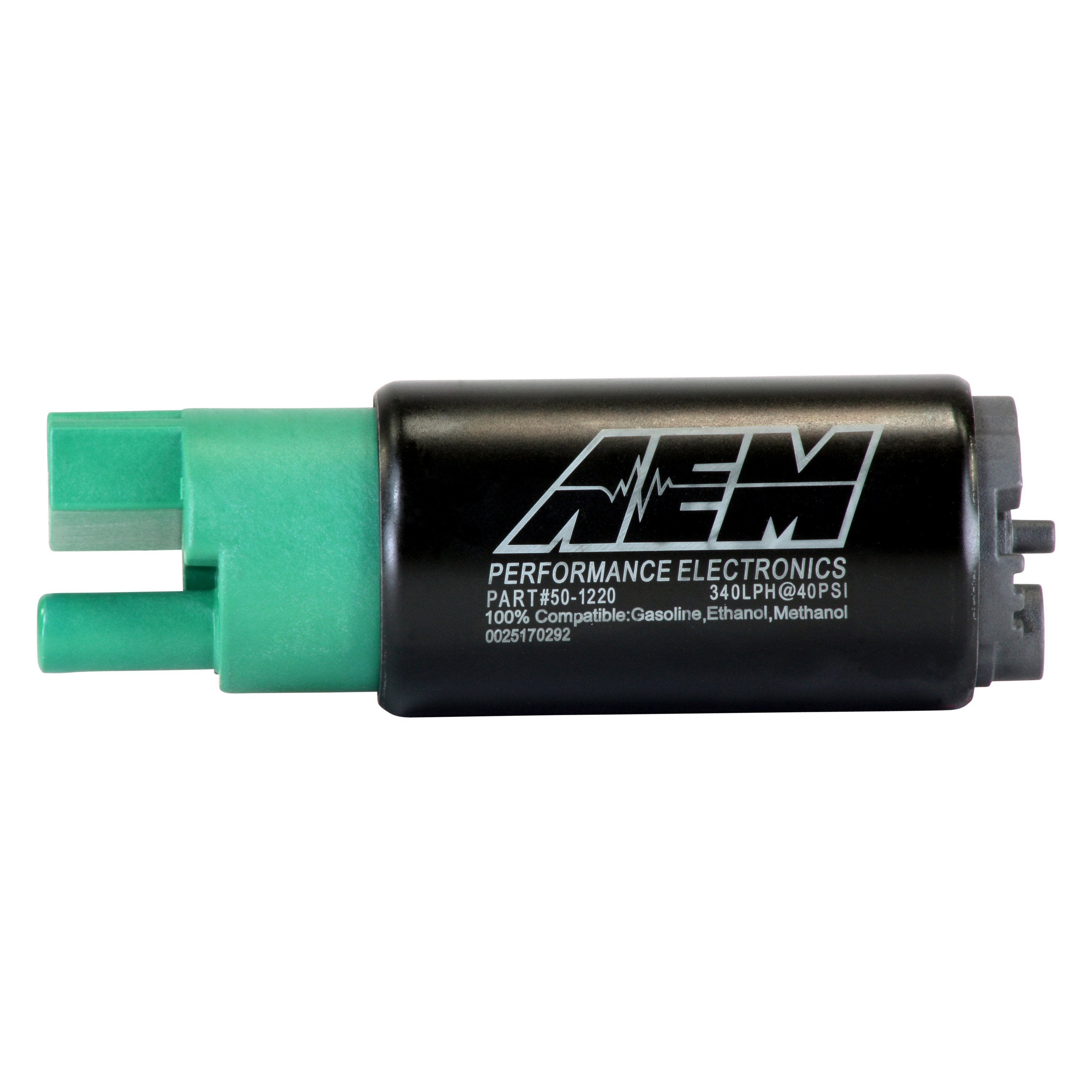 AEM 340LPH E85-Compatible High Flow In-Tank Fuel Pump 65mm Short Offset Inlet