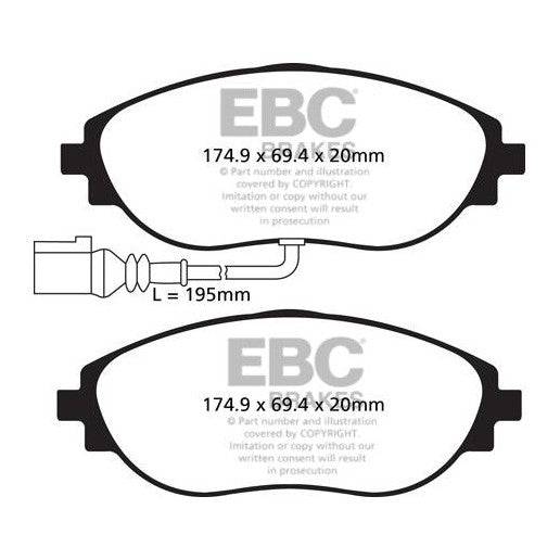 EBC Audi Seat Skoda Volkswagen Redstuff Sport Front Brake Pads - TRW Caliper (Inc. 8S TT, 8V S3, MK7 Golf GTI & B7 Passat) - Motorsport Calibrations