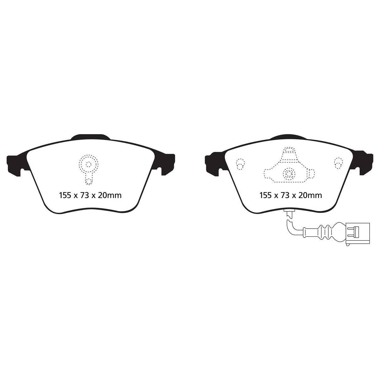EBC Audi Volkswagen Redstuff Sport Front Brake Pads - ATE Caliper (MK6 Golf R, 8P S3, 8J TT & 8J TTS) - Motorsport Calibrations