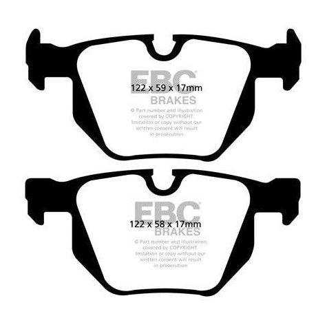 EBC BMW E60 E61 E63 E64 Redstuff Sport Rear Brake Pads - ATE Caliper (Inc. 520i, 530ix, 530i & 630i) - Motorsport Calibrations