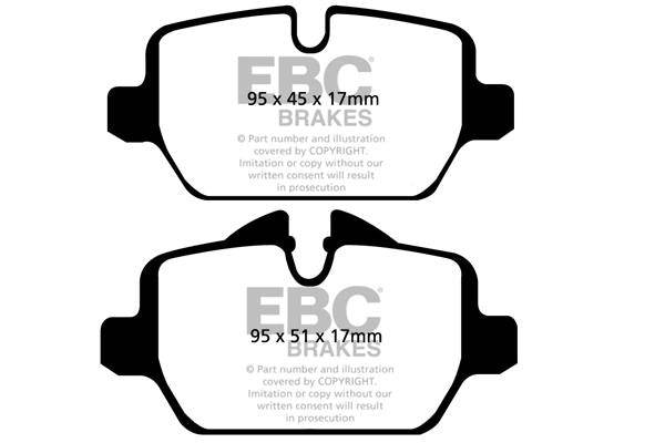 EBC BMW E90 E91 Redstuff Sport Rear Brake Pads - TRW Caliper (316i, 318i & 320i) - Motorsport Calibrations