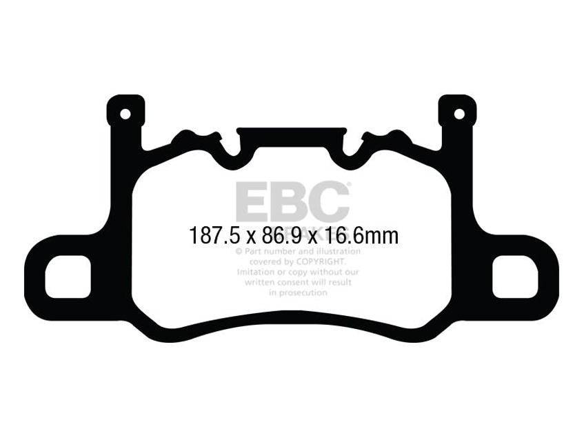EBC Porsche 991 991/2 Redstuff Sport Rear Brake Pads - Brembo Caliper (Inc. 911 GT3, 911 GT3 RS, 911 Turbo S & 911 Turbo) - Motorsport Calibrations