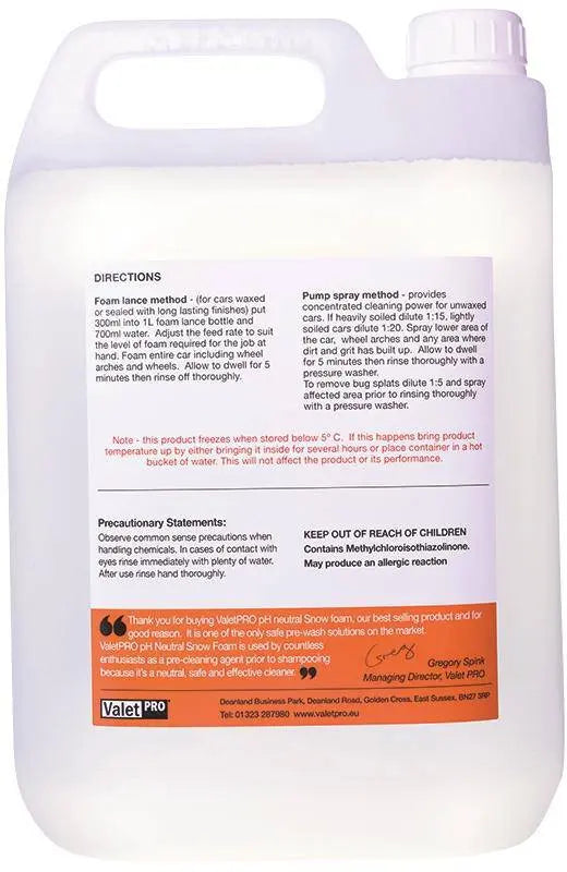 ValetPro pH Neutral Snow Foam 1L - Dark Road Performance