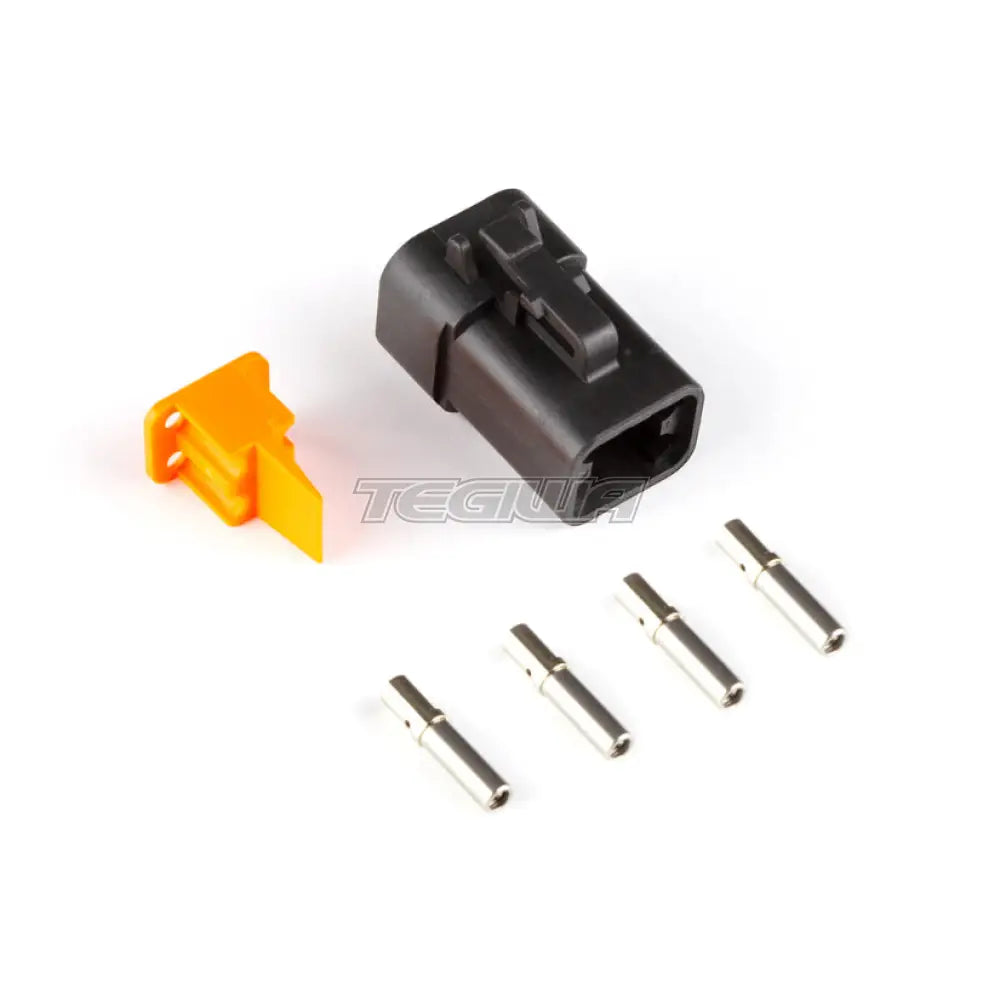 Haltech Plug And Pins - Male Deutsch DTP-06-4S - Black Connector (25Amp)