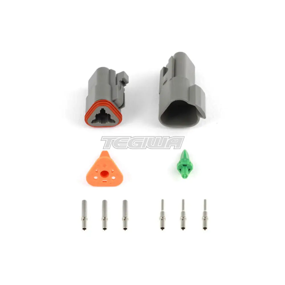 Haltech Plug and Pins Only - Matching Set of Deutsch DT-3 Connectors (DT06-3S + DT04-3P) - (13 Amp)