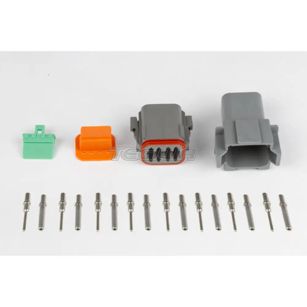 Haltech Plug and Pins Only - Matching Set of Deutsch DT-8 Connectors (DT06-8S + DT04-8P) - (13 Amp)