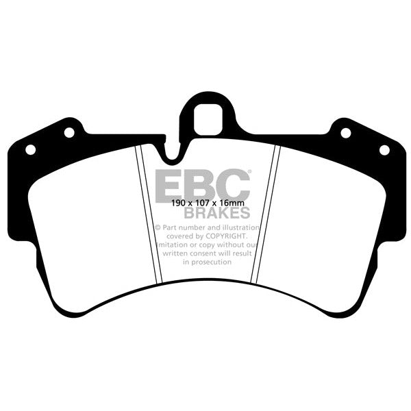EBC Audi Porsche Volkswagen Yellowstuff Street and Track Front Brake Pads - Brembo Caliper 4L Q7, 9PA Cayenne & Touareg