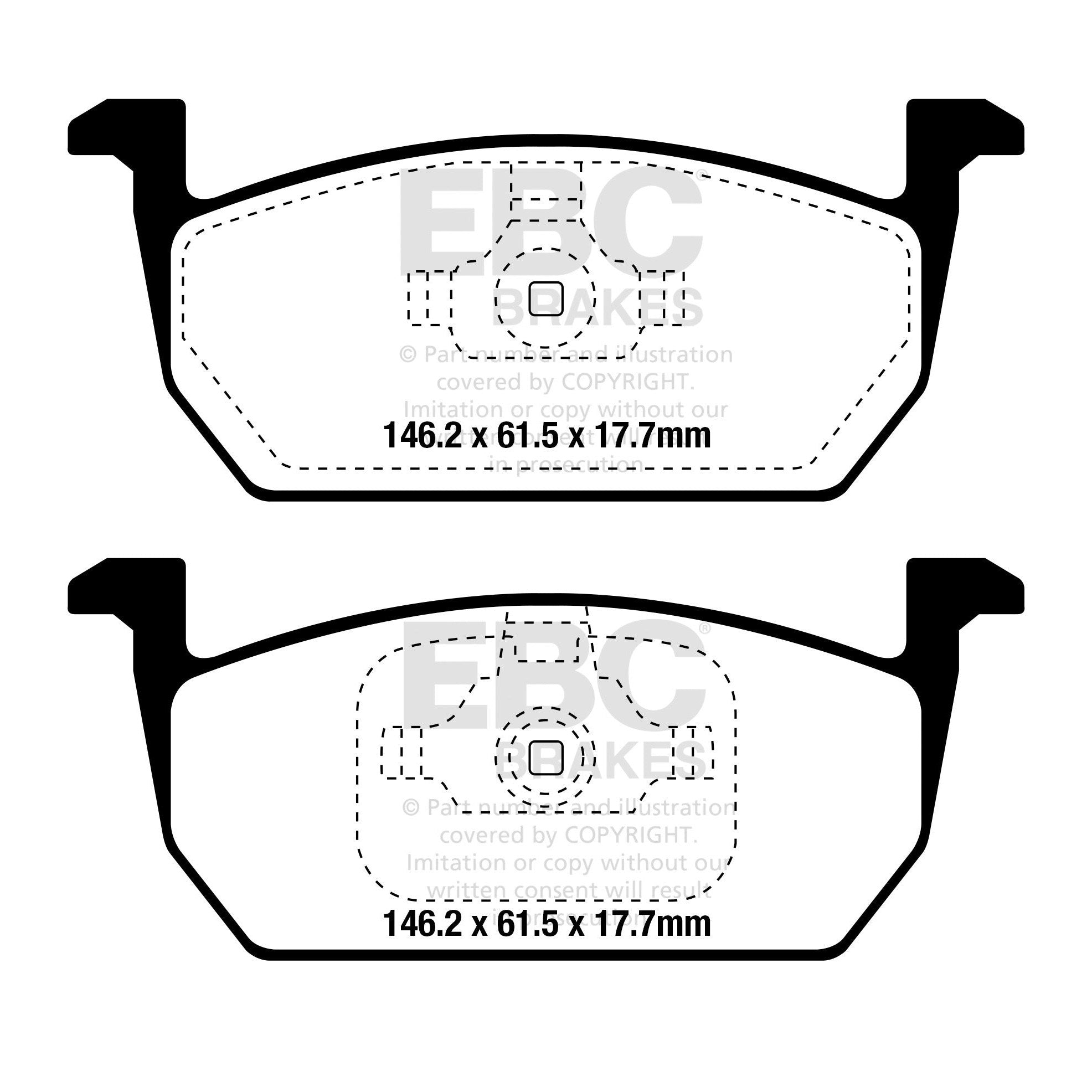 EBC Audi Seat Skoda Volkswagen Yellowstuff Street and Track Front Brake Pads - Mando Caliper Inc. 8X A1, 5F Leon, Kamiq & T-Cross