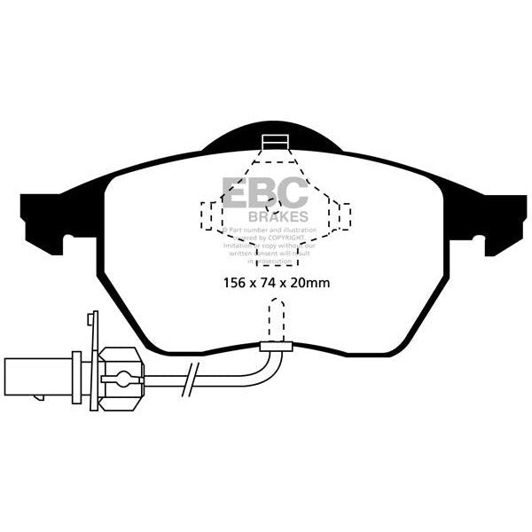 EBC Audi Volkswagen Redstuff Sport Front Brake Pads - ATE Caliper C5 A6, & B5 Passat