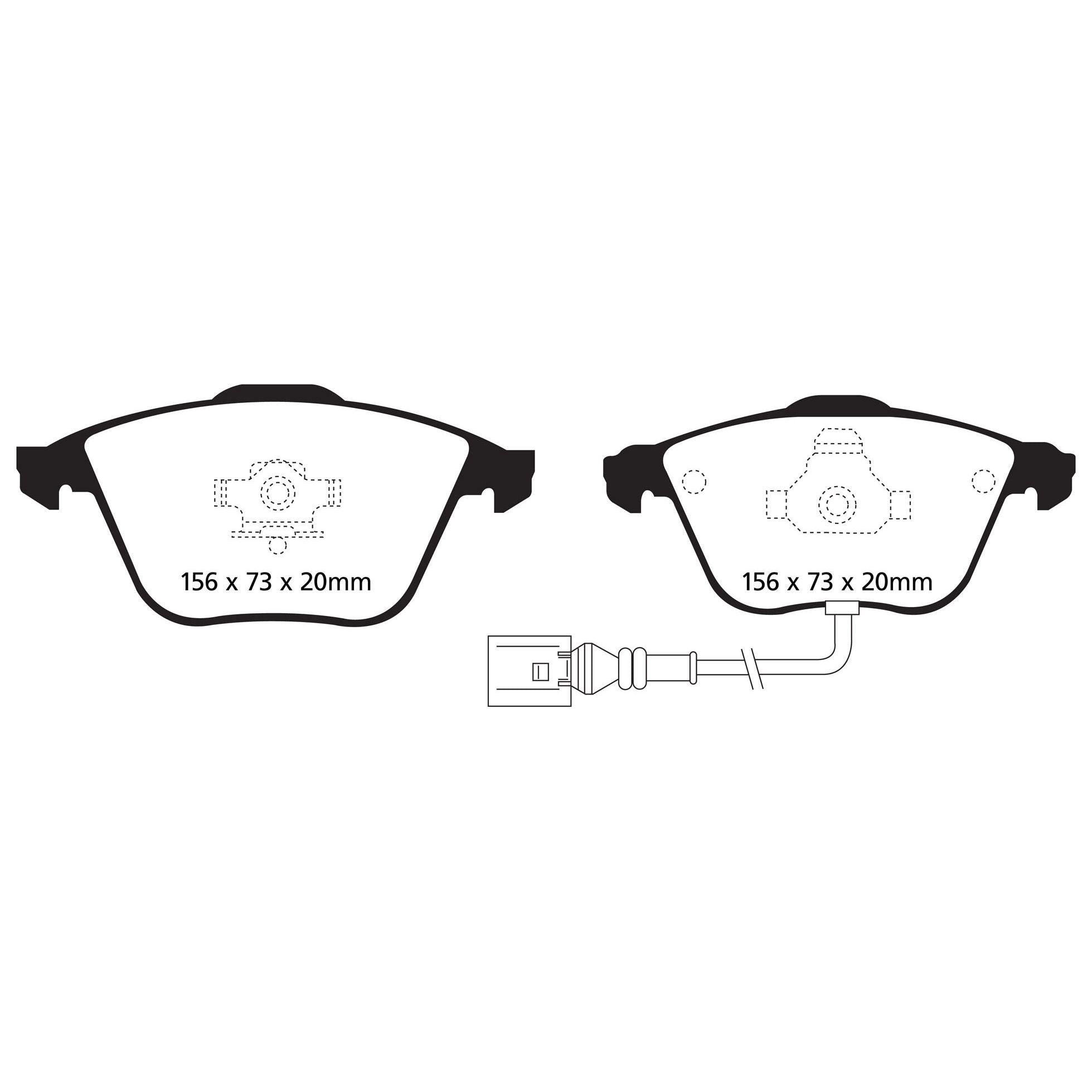 EBC Audi Volkswagen Yellowstuff Street and Track Front Brake Pads - ATE Caliper Inc. 8P A3, 8P S3, MK5 Golf & B6 Passat