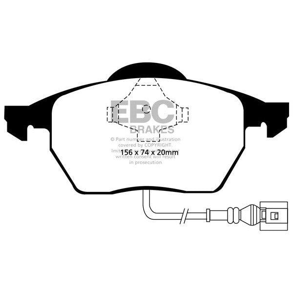 EBC Audi Volkswagen Yellowstuff Street and Track Front Brake Pads - ATE Caliper Inc. 8L A3, 8L S3, MK3 Golf & MK4 Polo