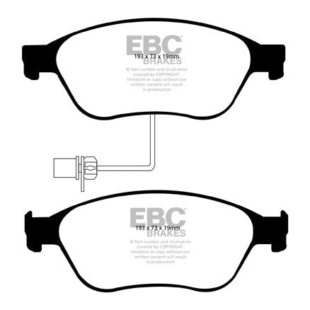 EBC Audi Volkswagen Yellowstuff Street and Track Front Brake Pads - ATE Caliper D3 A8, C6 S6, D3 S8 & Phaeton