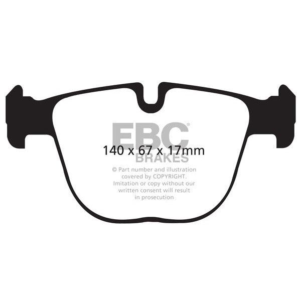 EBC BMW E70 E71 F85 F86 Yellowstuff Street and Track Rear Brake Pads - ATE Calliper X5 M, X6 50i, X6 M50d & X6 M