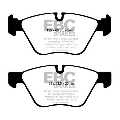 EBC BMW E81 E82 E87 E88 Bluestuff NDX Trackday Front Brake Pads - ATE Caliper 123i, 130i & Alpina D3