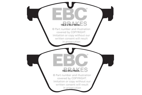 EBC BMW F01 F15 F16 E70 Yellowstuff Street and Track Front Brake Pads - ATE Caliper Inc. 550i GT, 730i, X5 50i & ALPINA