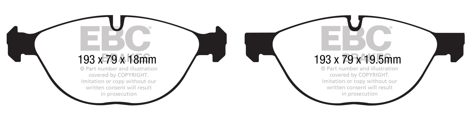 EBC BMW F15 E70 E71 Yellowstuff Street and Track Front Brake Pads - ATE Caliper Inc. X5 35d, X5 48i, X6 35i & X6 35d