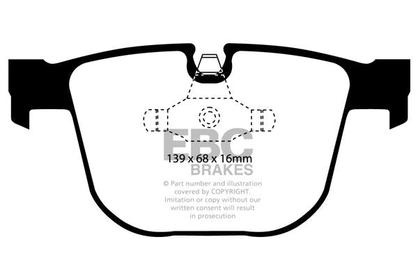 EBC BMW Rolls Royce Bluestuff NDX Trackday Rear Brake Pads - ATE Caliper Inc. E61 550i, E63 650i, E65 750i & E93 M3