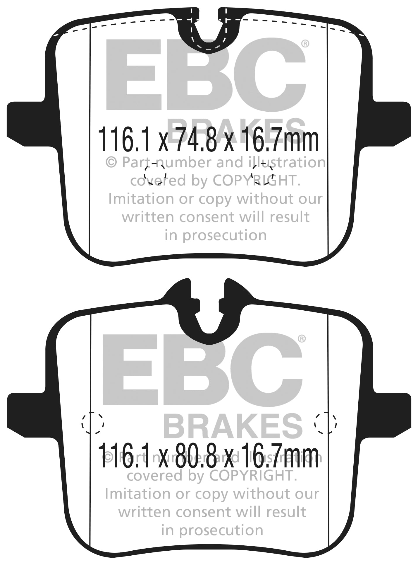 EBC BMW Rolls Royce Yellowstuff Street and Track Rear Brake Pads - TRW Caliper G12 M760ix, G14 M850i, G15 M850i & Phantom VIII