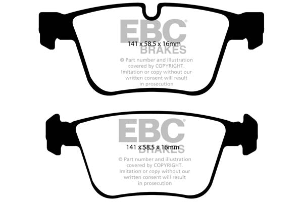 EBC Mercedes-Benz C216 W164 W251 Yellowstuff Street and Track Rear Brake Pads - ATE Caliper Inc. CL63 AMG, ML63 AMG, R63 AMG & S63 AMG