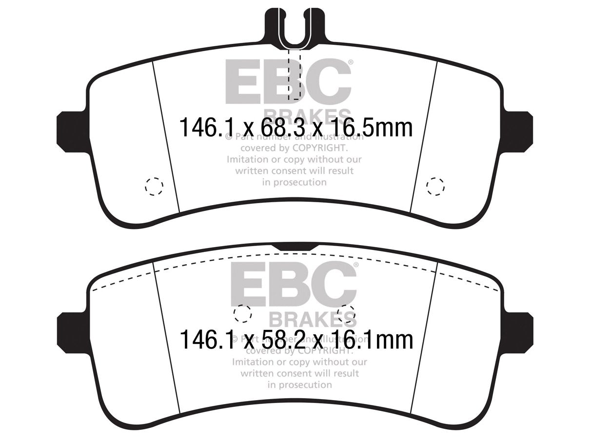 EBC Mercedes-Benz W/S/C/A205 Bluestuff NDX Trackday Rear Brake Pads - TRW Caliper C63 AMG & C63 S AMG