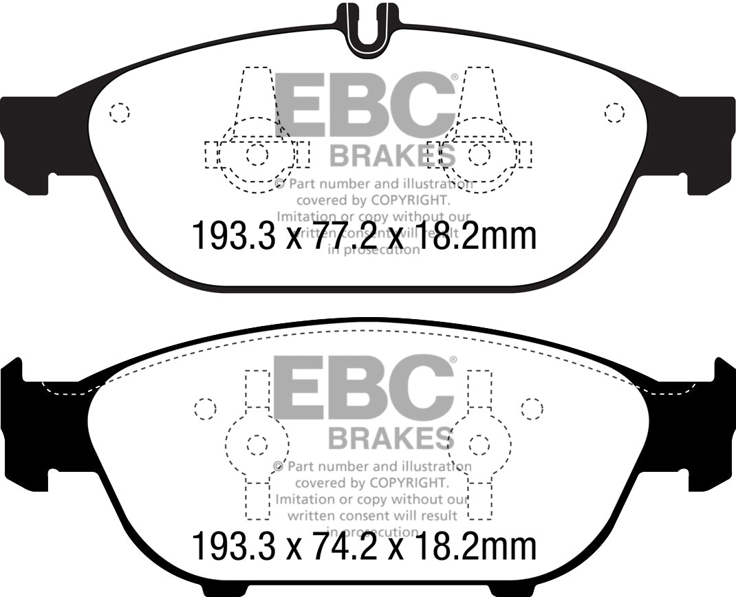 EBC Mercedes-Benz W/S212 A/C207 E500 Yellowstuff Street and Track Front Brake Pads - ATE Caliper