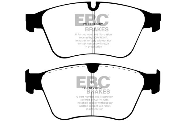 EBC Mercedes W164 W251 Yellowstuff Street and Track Front Brake Pads ML63 AMG & R63 AMG - ATE Caliper