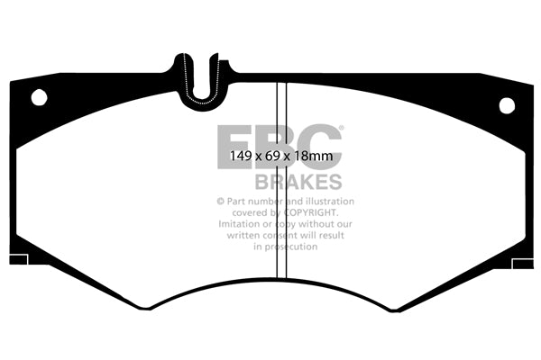 EBC Mercedes W463 Yellowstuff Street and Track Front Brake Pads - Perrot Calliper Inc. G500, G270d, G350d & G400d