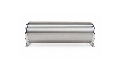 18" FLO Tank - (2) 1/4", (2) 3/8", (1) 1/8" end ports, & (1) 1/8" drain port - 18"L x 6" D x 6 3/4"H - Raw end caps with brushed tube (Includes two mounting brackets)