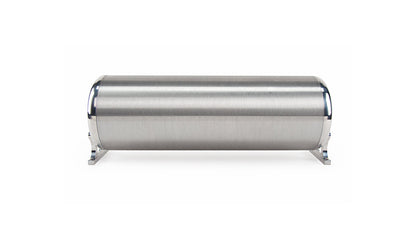 18" FLO Tank - (2) 1/4", (2) 3/8", (1) 1/8" end ports, & (1) 1/8" drain port - 18"L x 6" D x 6 3/4"H - Raw end caps with brushed tube (Includes two mounting brackets)