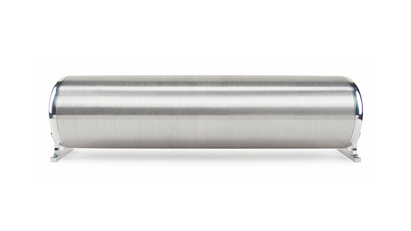 24" FLO Tank - (2) 1/4", (2) 3/8", (1) 1/8" end ports, & (1) 1/8" drain port - 24"L x 6" D x 6 3/4"H - Raw end caps with brushed tube (Includes two mounting brackets)