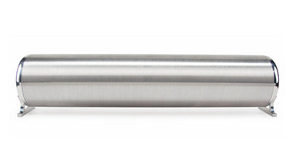 28" FLO Tank - (2) 1/4", (2) 3/8", (1) 1/8" end ports, & (1) 1/8" drain port - 28"L x 6" D x 6 3/4"H - Raw end caps with brushed tube (Includes two mounting brackets)