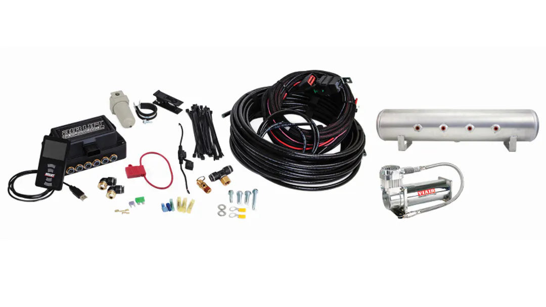 Air Lift Performance 3P (3/8" Air Line, 4 Gallon 7-Port Raw Aluminum Tank, VIAIR 444C Compressor)
