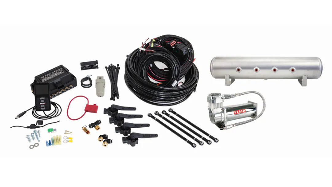 Air Lift Performance 3H (1/4" Air Line, 4 Gallon 7-Port Raw Aluminum Tank, VIAIR 444C Compressor)