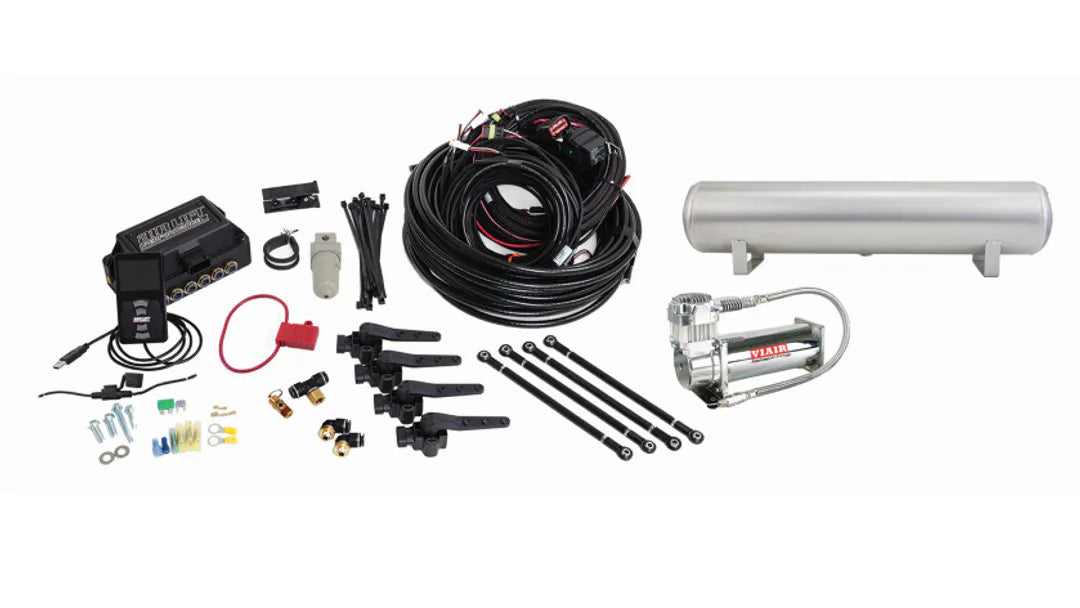 Air Lift Performance 3H (3/8" Air Line, 4 Gallon 5-Port Raw Aluminum Tank, VIAIR 444C Compressor)