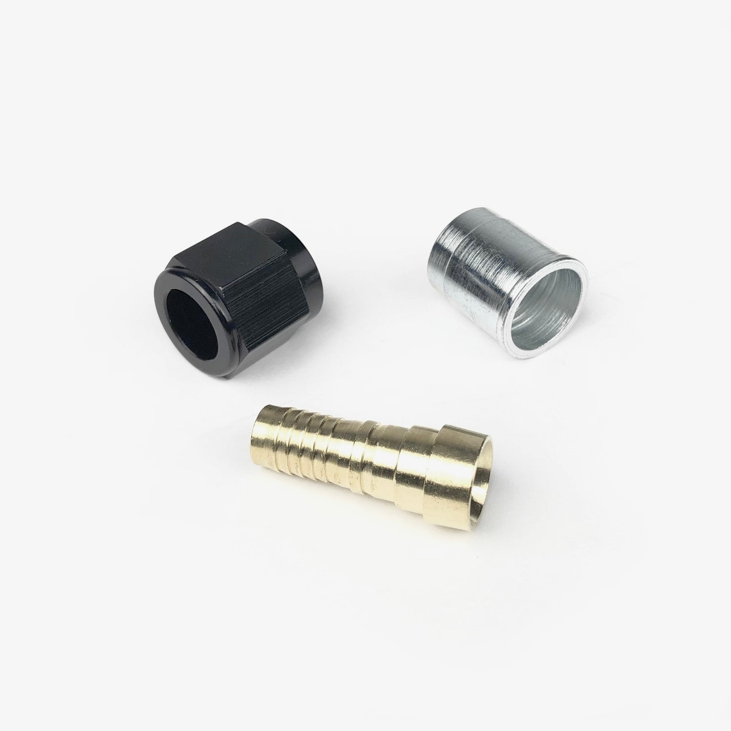 8AN Crimp Collar, Hose Insert & Swivel Nut