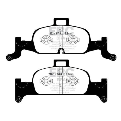 EBC Audi B9 A4 Redstuff Sport Front Brake Pads - ATE Caliper