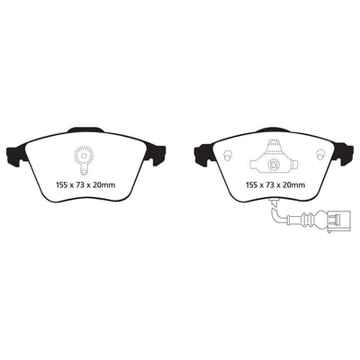 EBC Audi Volkswagen Redstuff Sport Front Brake Pads - ATE Caliper (MK6 Golf R, 8P S3, 8J TT & 8J TTS)