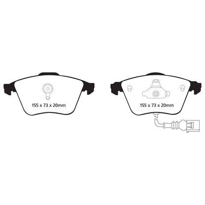 EBC Audi Volkswagen Redstuff Sport Front Brake Pads - ATE Caliper (MK6 Golf R, 8P S3, 8J TT & 8J TTS) - Motorsport Calibrations