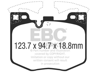 EBC BMW G11 G20 G30 G32 Redstuff Sport Front Brake Pads - Brembo Calliper (Inc. M340i, M550i, 640i & 740i)