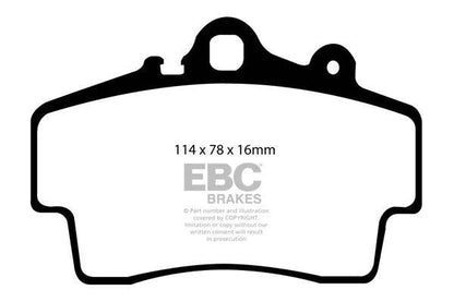 EBC Porsche 986 987 Redstuff Sport Front Brake Pads - Brembo Caliper (Boxster & Cayman) - Motorsport Calibrations