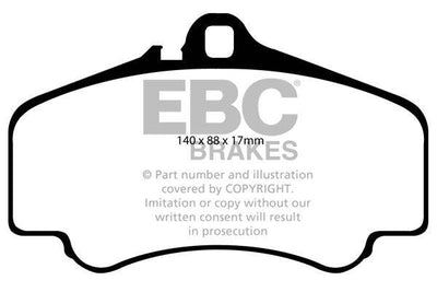 EBC Porsche 996 Redstuff Sport Front Brake Pads - Brembo Caliper (911 Turbo, 911 GT2 & 911 GT3)
