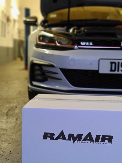 Ramair Air Filter & Heat Shield Induction Kit – Blue Intake Hose – VW MK7 Golf GTI & R, Audi A3, S3 8V, Seat Leon Cupra 280 & Skoda Octavia RS