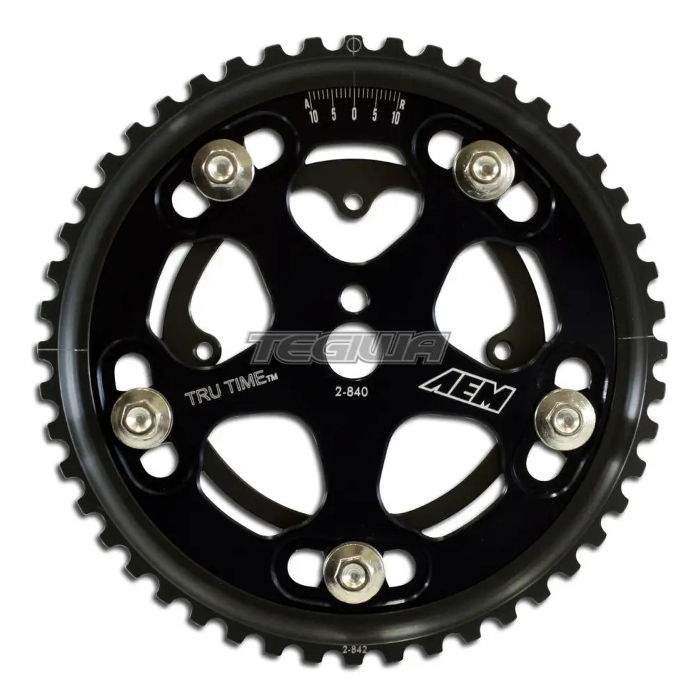 AEM Tru-Time Adjustable Cam Gear Black 5-Bolt Mitsubishi 4G63T