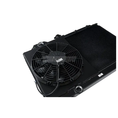 CSF Alloy Aluminium Radiator Mitsubishi Evo 7/8/9 - Full Size Slim Radiator Inc Fan & Shroud - Black