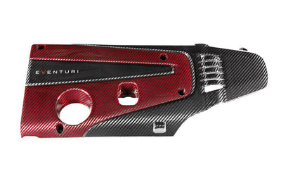Eventuri Carbon Fibre & Red Kevlar Engine Cover - Honda Civic Type R FK2 | FK8 | FL5
