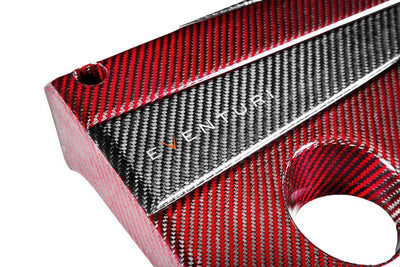 Eventuri Carbon Fibre & Red Kevlar Engine Cover - Honda Civic Type R FK2 | FK8 | FL5