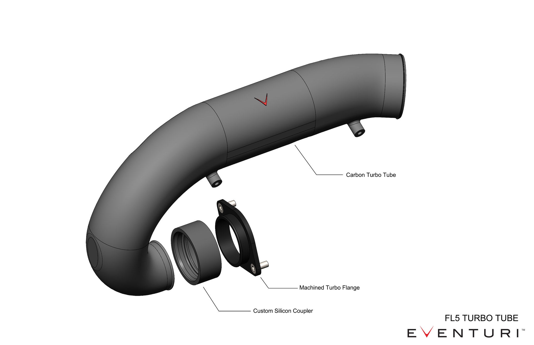 Eventuri Carbon Fibre Turbo Tube - Honda Civic Type R FL5