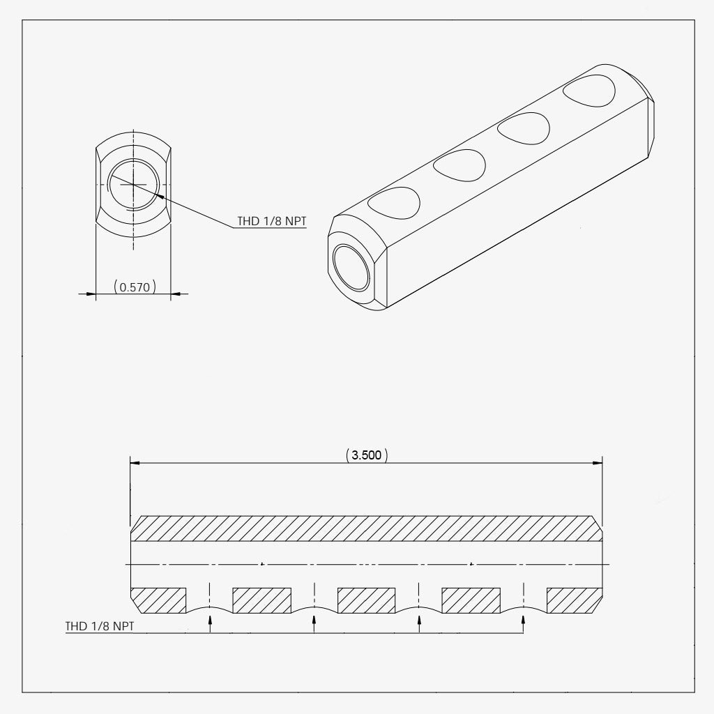 Four Port Inline Distribution Block